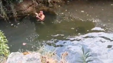 Antalya Aksu'da mahsur kalan kaplumbağa baba-oğul tarafından kurtarıldı