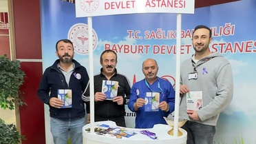 Bayburt Devlet Hastanesi'nde lenfoma ve prostat kanseri için broşür dağıtıldı