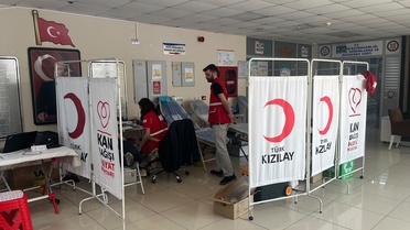 BİK Samsun Bölge Müdürlüğü personeli Atakum'da Kızılay'a kan bağışında bulundu