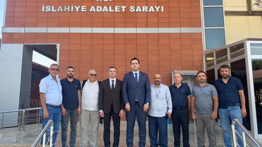 İslahiye'de Başsavcı Şahin ve Baloğlu, gazetecilerle deprem çalışmalarını görüştü