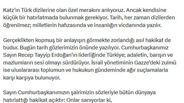 İletişim Başkanı Duran'dan, İsrail Savunma Bakanı Katz'a tepki