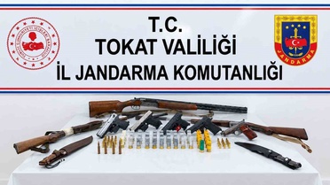 Tokat'ta jandarmanın eş zamanlı silah operasyonunda 11 şüpheli gözaltına alındı