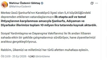 Aile Bakanı Göktaş, depremzedelere 10 milyon lira kaynak aktarıldığını duyurdu