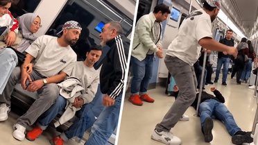 Eşinin yanında küfreden adamı yere serdi