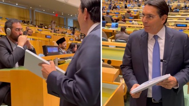 İsrailli temsilciden BM Genel Kurulu'nda provokatif hareket! İranlı diplomatın yanına giderek...