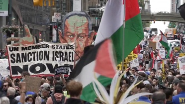 New York'ta Netanyahu protestosu! Binlerce kişi BM'ye yürüdü