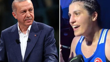 Cumhurbaşkanı Erdoğan'dan Busenaz Sürmeneli'ye gülümseten soru