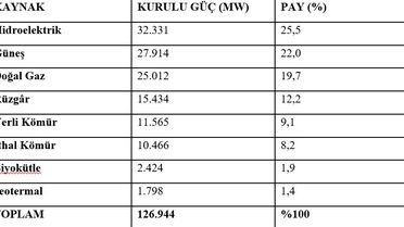 Bayraktar, elektrik kurulu gücünün ağustos sonunda 126 bin 944 megavata ulaştığını söyledi