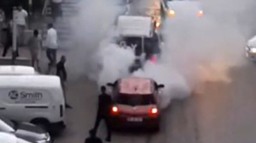 Ankara Keçiören'de lastik yakan sürücüye idari para cezası kesildi, 12 suç kaydı var