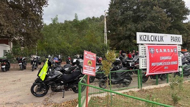Çan Etili'deki pilav etkinliğinde 250 motosikletli buluştu, kask çağrısı yapıldı