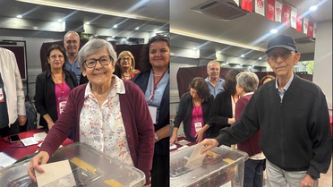 Özgür Özel'in annesi ve babası, Manisa Şehzadeler'de YENİ Parti ön seçiminde oy verdi