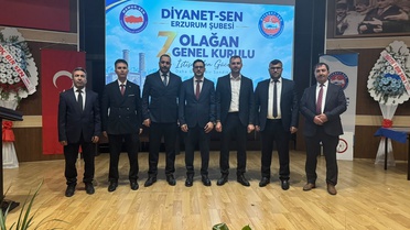 Diyanet-Sen Erzurum Şubesinde Nurullah Ardahanlı yeniden başkanlığa seçildi
