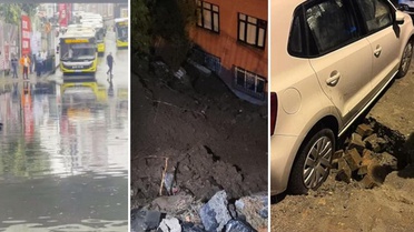 İstanbul'u sağanak vurdu! Yol çöktü, alt geçidi su bastı, toprak kaydı, 25 kişi tahliye edildi