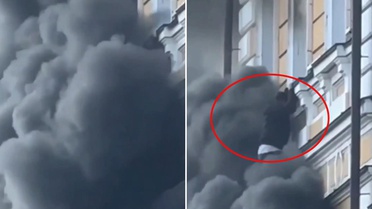 Kiev Bilimler Akademisi'ne dron saldırısında akademisyenler yangından kaçmak için pencerelerden atladı