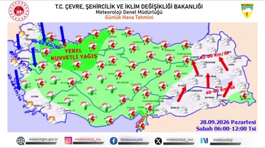 Meteoroloji, Marmara ve Karadeniz'de kuvvetli yağış, 40-60 km rüzgar için uyardı