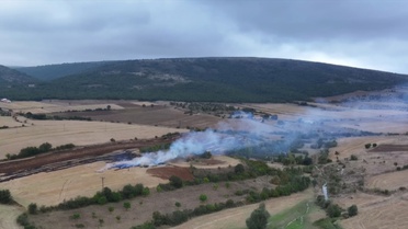Çorum-Samsun yolunda anız yakan kişi dronla görüntülendi, 3 bin 706 lira ceza aldı
