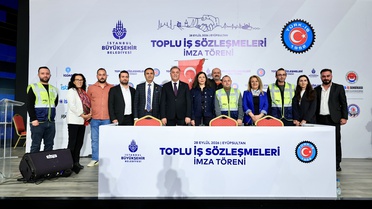 İBB iştirak şirketleri TÜRK-İŞ'e bağlı sendikalarla Eyüpsultan'da sözleşme imzaladı