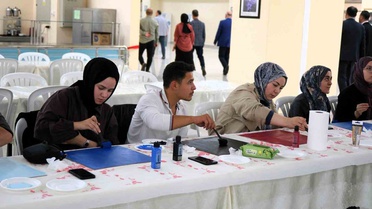 Balıkesir Üniversitesi'nde Sanatla Gazze'ye Umut Kuşları temalı hat boyama yapıldı