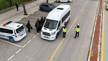 Çorum'da okul servisleri dronla denetlendi, uygulama yıl boyu sürecek