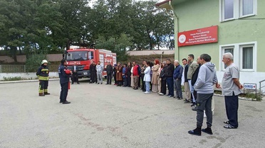 Havza'daki bakım merkezinde engellilere yangın eğitimi verildi, tatbikat yapıldı