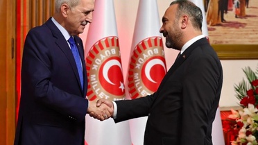 BARÜ Rektörü Akkaya, TBMM resepsiyonunda Kurtulmuş'a başarı dileklerini iletti