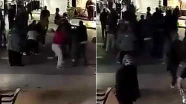 Anne ve kızını cadde ortasında acımasızca darbettiler