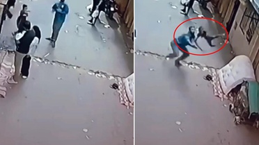 Pencereden düşen çocuğu son anda yakaladı
