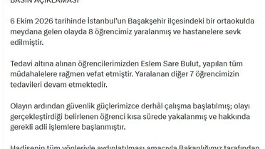 Başakşehir'de okulda yaralanan 8 öğrenciden 1'i hayatını kaybetti