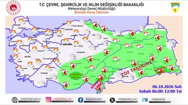 MGM, Osmaniye'den Kars'a kuvvetli yağış, Güneydoğu'da toz taşınımı uyarısı verdi