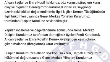 TFFHGD Disiplin Kurulu, Karadoruk, Sağlar ve Kosif'i kesin olarak ihraç etti