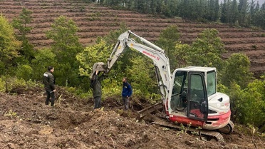 Gönen'de 250 hektarlık endüstriyel plantasyon sahasında hazırlıklar incelendi