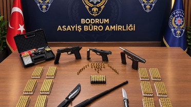 Bodrum'da ateş açma olayında 2 şüpheli gözaltına alındı, 3 ruhsatsız tabanca bulundu