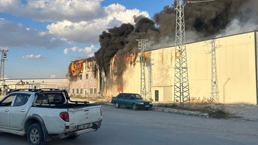 Afyonkarahisar'ın Emirdağ ilçesinde mantar fabrikası yangınına itfaiye sevk edildi