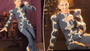 Céline Dion sahnede düştü, hiçbir şey olmamış gibi konsere devam etti