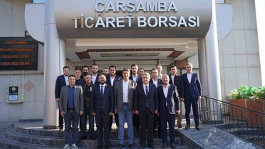 Çan ve Solakoğlu, Çarşamba Ticaret Borsası'nın yeni yönetimini ziyaret etti