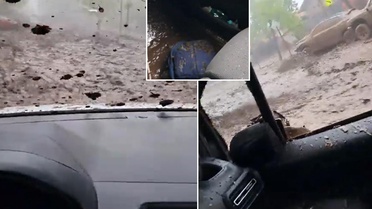 Şili'de sel felaketi! Sulara kapılan sürücü dehşet anlarını kaydetti