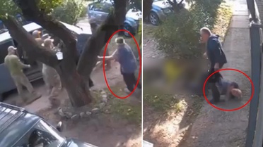Ukrayna'da kan donduran görüntü! 74 yaşındaki kadını yere savurdu