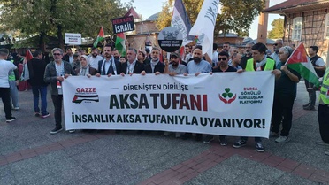 Bursa'da Filistin'e destek yürüyüşüne çok sayıda vatandaş katıldı