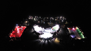 Kapadokya'da Gazze için LED'le 'Free Gaza' yazıldı, AFAD ve Kızılay destek verdi