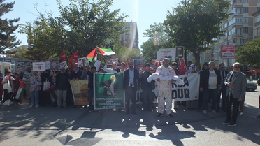 Sivas'ta Gazze soykırımının 3. yılında yürüyüşte İsrail ve ABD protesto edildi