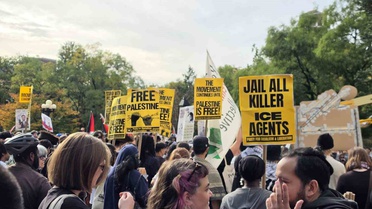 New York'ta binlerce kişi yürüdü, ABD'nin İsrail'e desteğini kesmesini istedi