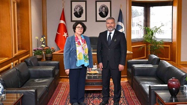 ESOGÜ Rektörü Gümüşsoy, Anadolu Üniversitesi Rektörü Adıgüzel'e iade ziyaret yaptı