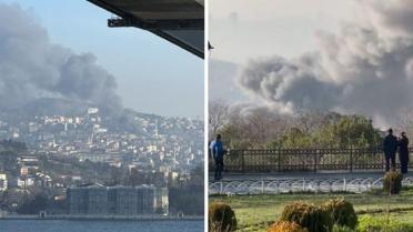 İstanbul Çamlıca'da yangın! Dumanlar kilometrelerce uzaktan görülüyor