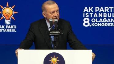 Cumhurbaşkanı Erdoğan, AK Parti İstanbul İl Kongresi'nde konuşuyor.