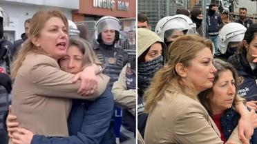 Gözaltına alınmak istenen muhtara sıkı sıkı sarıldı: Onu size vermeyeceğim