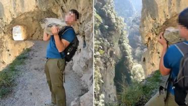 Kaya parçasını vadiye fırlatan turiste rekor ceza