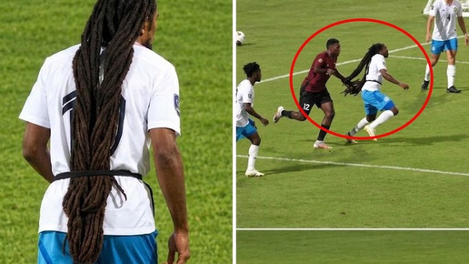 Futbol tarihinde bir ilk! Saçlarıyla rakibini 9 kişi bıraktı
