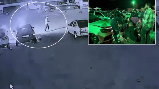 6 aracı benzin döküp yaktı! Her şey kameraya yansıdı