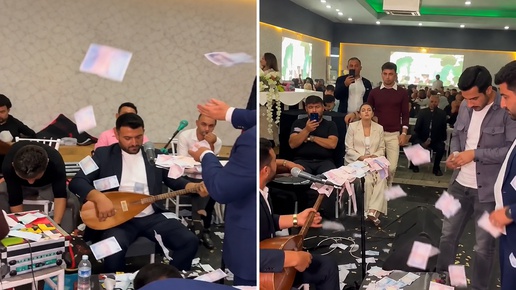 Niğdedeki düğünde dikkat çeken görüntüler: Müzisyenlere para yağdırdılar