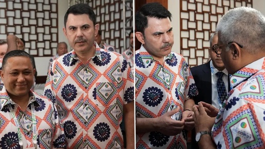 Bakan Murat Kurum Fijide geleneksel gömleğiyle dikkat çekti